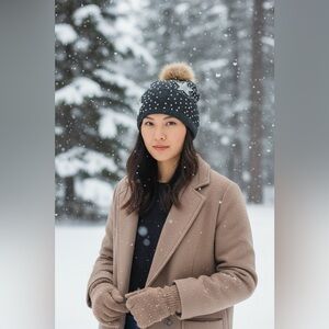 Embroidered Star winter Hat for Women